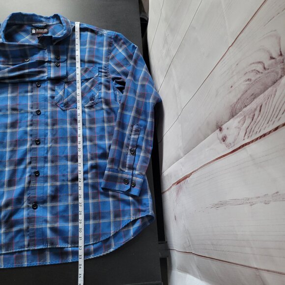 Alaskan Hardgear Duluth Trading Co Men’s 2XL Blue Plaid Button-up Long Sleeve - Picture 7 of 7